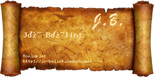 Jó Bálint névjegykártya